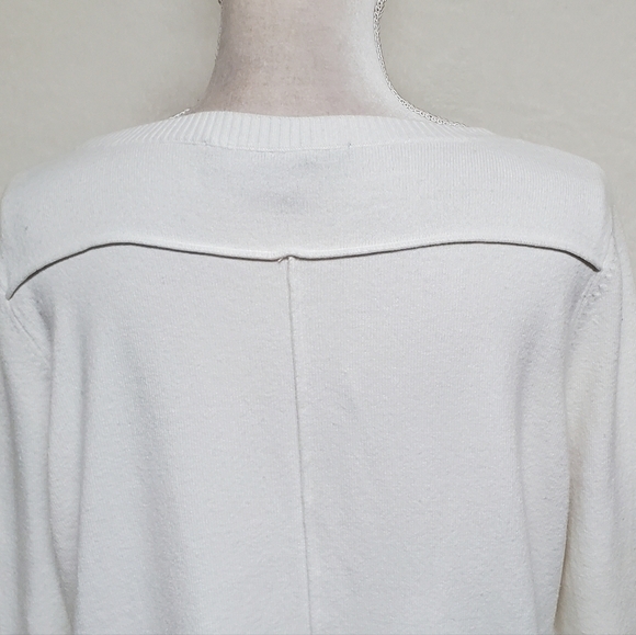 French Connection Pearl Off-White Baby Soft Crewneck Hi-low Jumper Sweater L - Picture 10 of 13